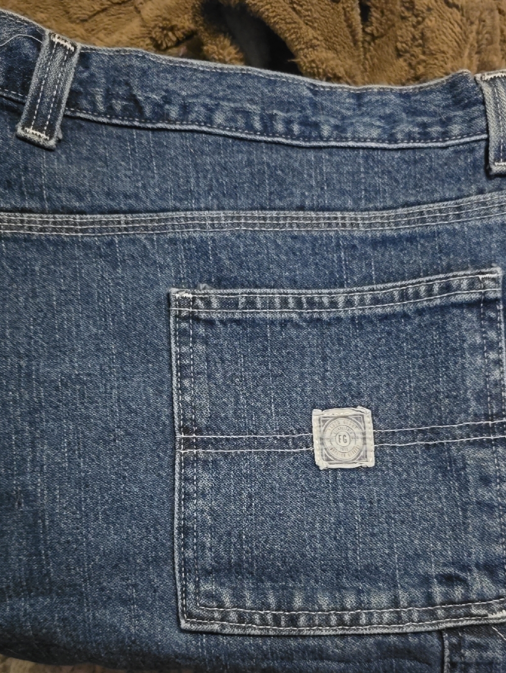 Faded Glory Men's Dark Blue Relaxed Denim Jeans with Back Patch Pocket